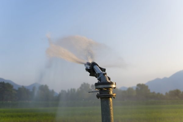 A closeup selective focus shot of an automatic watering system
